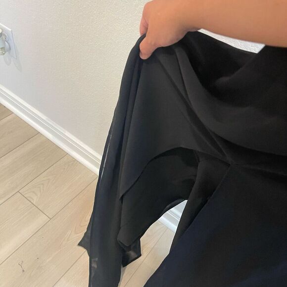 Vintage Sheri Martin Jumpsuit 16 Black Gold Classy Chevron‎ Formal Event - Picture 10 of 16